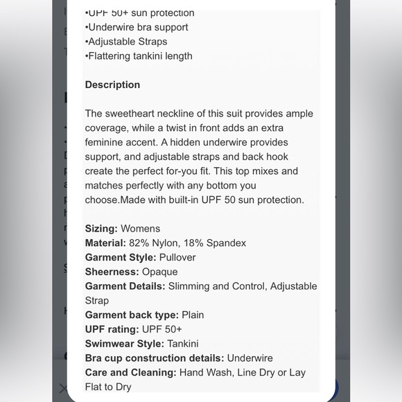 Lands' End Women's :
Swim *Nwt* Lands'
End Striped
Underwire Tankini
Top - Picture 4 of 6